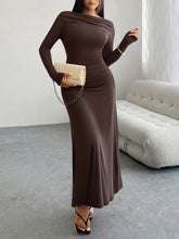Load image into Gallery viewer, Ruched Long Sleeve Maxi Dress