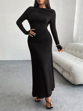 Load image into Gallery viewer, Ruched Long Sleeve Maxi Dress