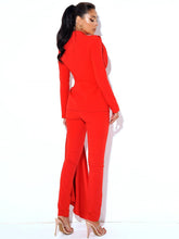 Load image into Gallery viewer, Vandra Red Draping Blazer Jacket & Vayla Red Skinny Fit Matching Pants...Separately Priced