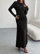 Load image into Gallery viewer, Ruched Long Sleeve Maxi Dress