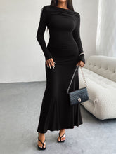 Load image into Gallery viewer, Ruched Long Sleeve Maxi Dress